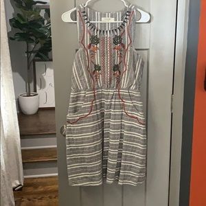 Embroidered skater dress